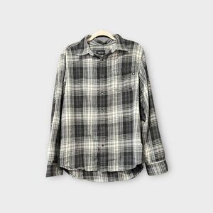 Marmot Bottom Up Mens Gray Plaid Flannel Shirt Size Large